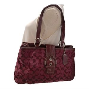 Coach Crimson SoHo Signature HandBag/ Purse F18750